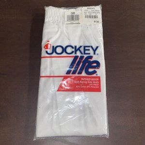 JOCKEY Life Tapered Boxer Shorts White Cotton Blend Men’s 38 NOS Vintage New